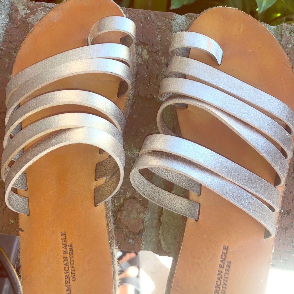 AE gold sandals